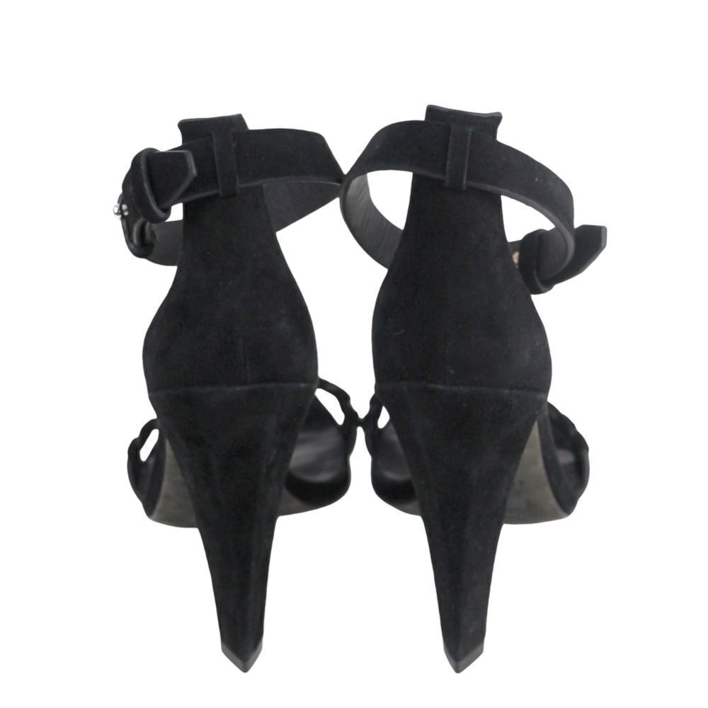AllSaints BLACK GENUINE LEATHER SUEDE HIGH HEEL OPEN TOE STRAPPY SANDALS Sz 40 - Picture 5 of 11